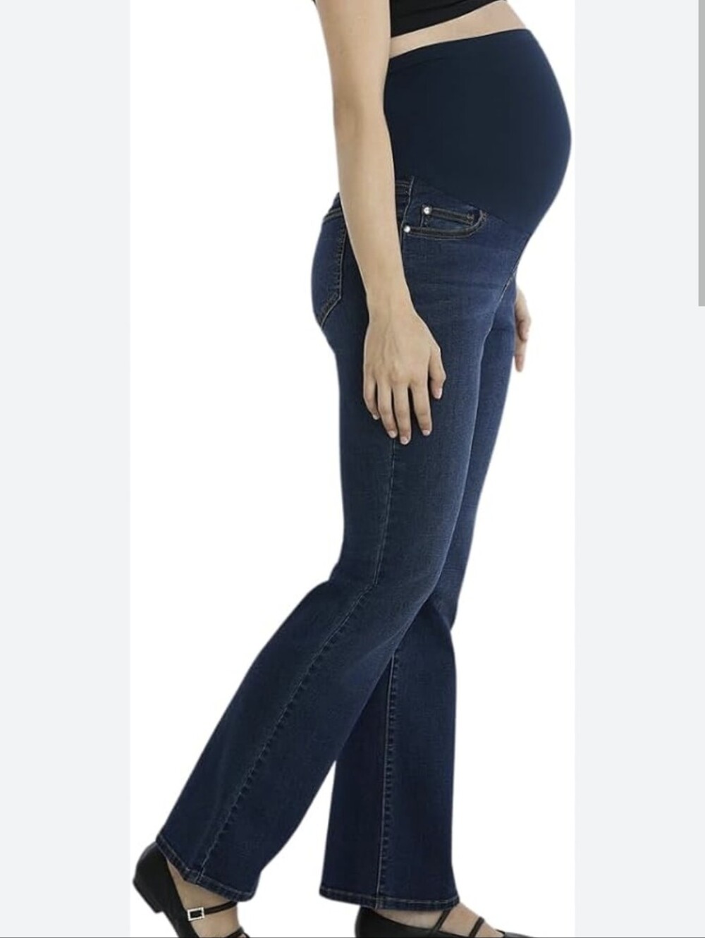 Thyme Flare Leg Dark Wash Maternity Jeans size XS. Fit S Like new worn once